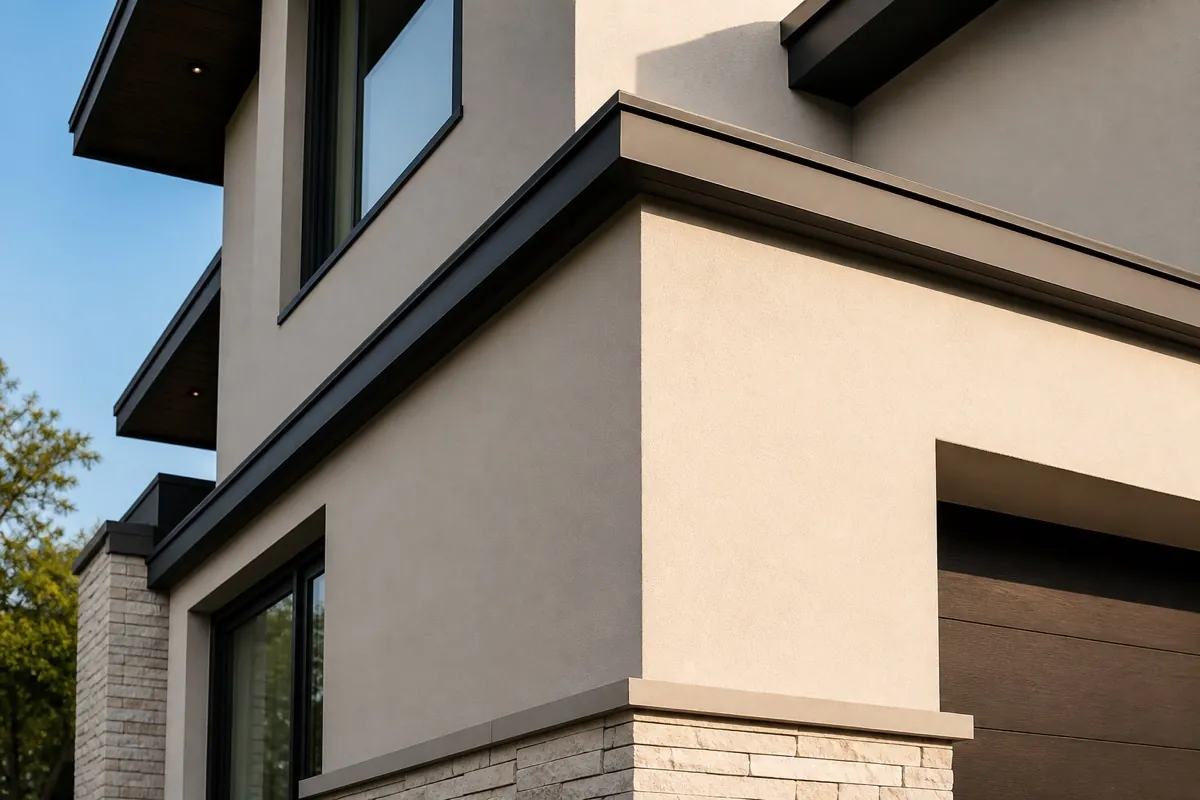 Exterior painting on modern luxury residence