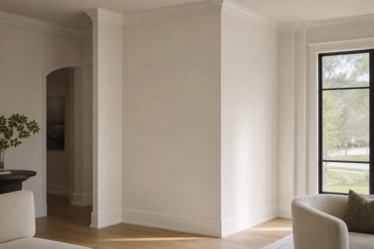 Interior painting in refined modern living space